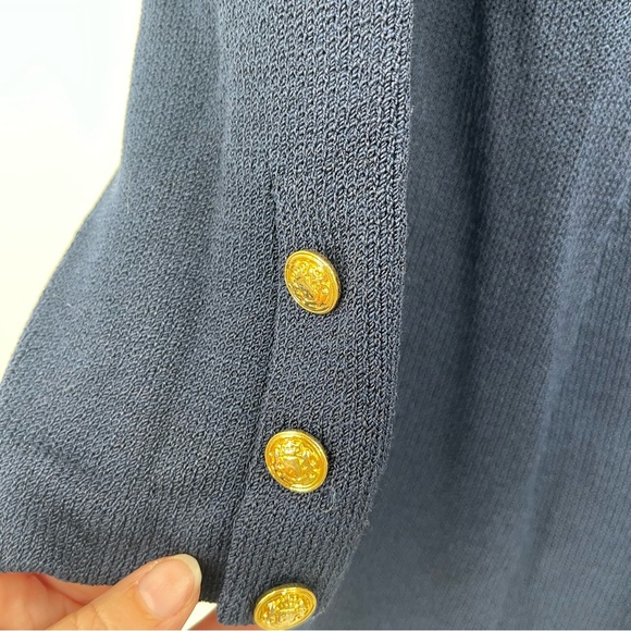 St. John SJK Navy Blue Cardigan Sweater Blazer - Picture 8 of 13